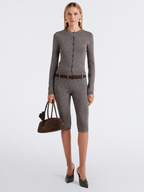 Heathered Slim-Fit Capri Pants