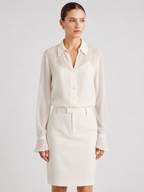 Ivory Sheer Chiffon Blouse