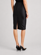 Satin High-Waist Pencil Midi Skirt