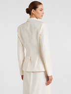 Ivory Satin Tailored Blazer