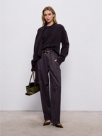 Belted Pleated Trousers