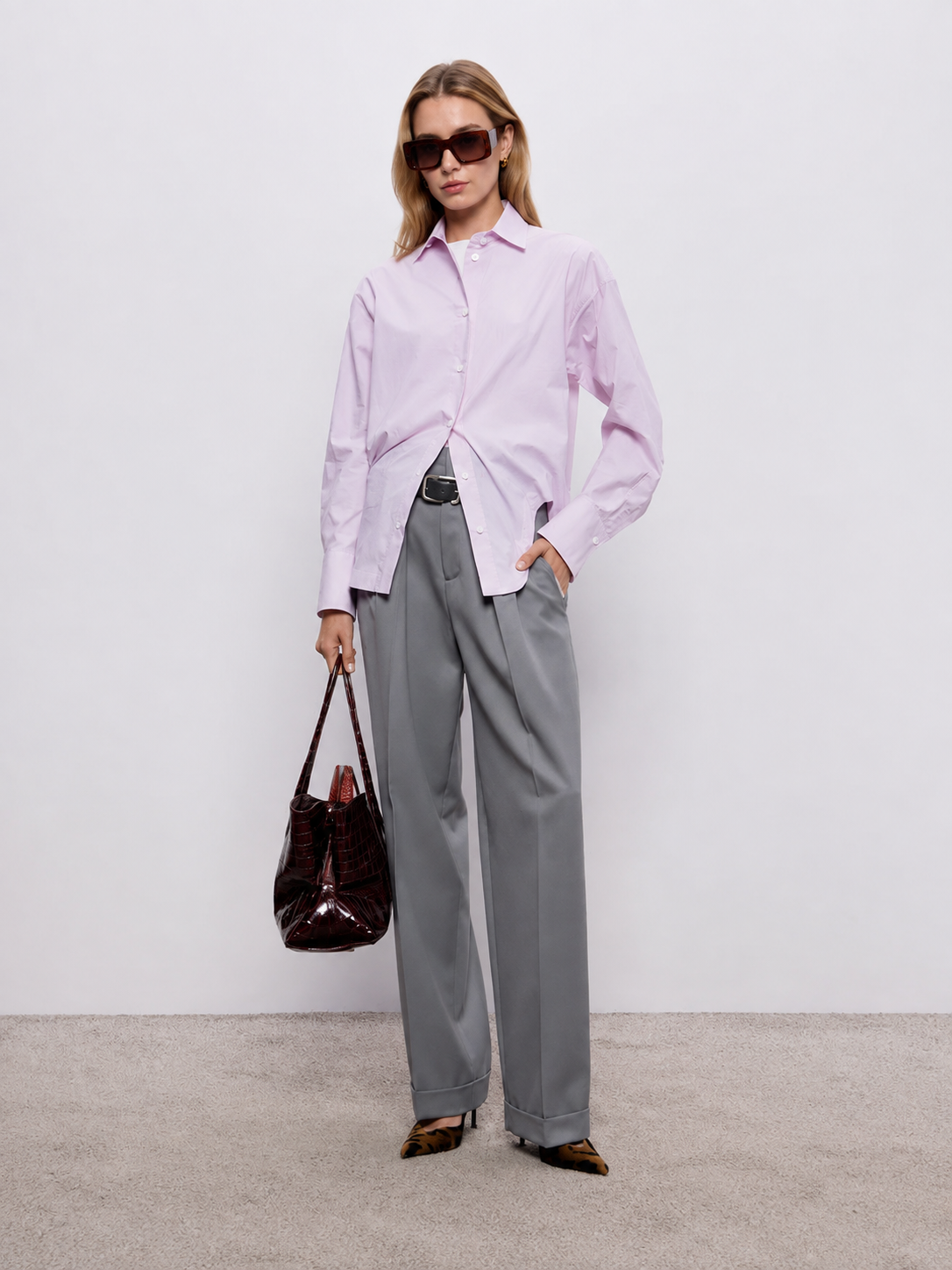 Belted Pleated Trousers