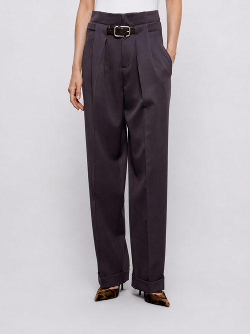 Belted Pleated Trousers