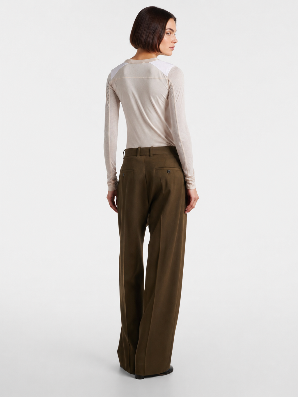 Tailored Cinched-Waist Blazer & Wide-Leg Pants Set