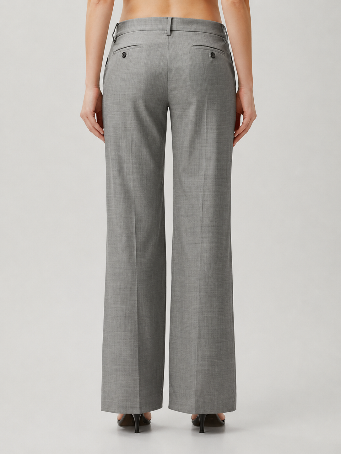 Low-Rise Tailored Wide-Leg Trousers