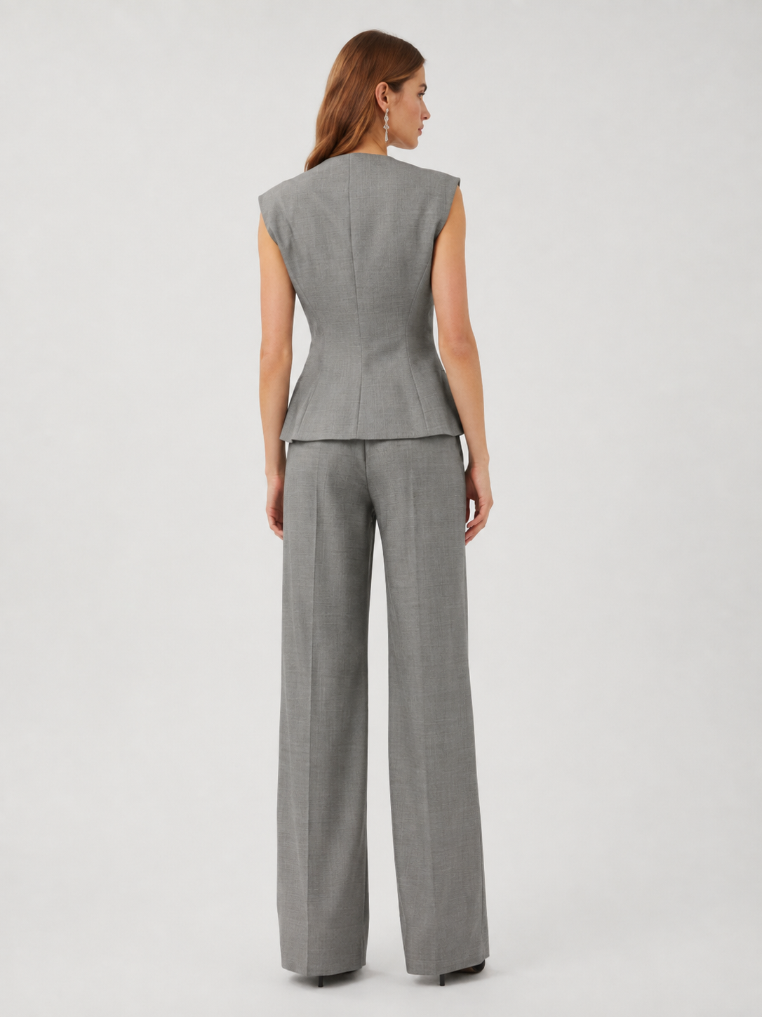 Low-Rise Tailored Wide-Leg Trousers