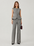 Low-Rise Tailored Wide-Leg Trousers