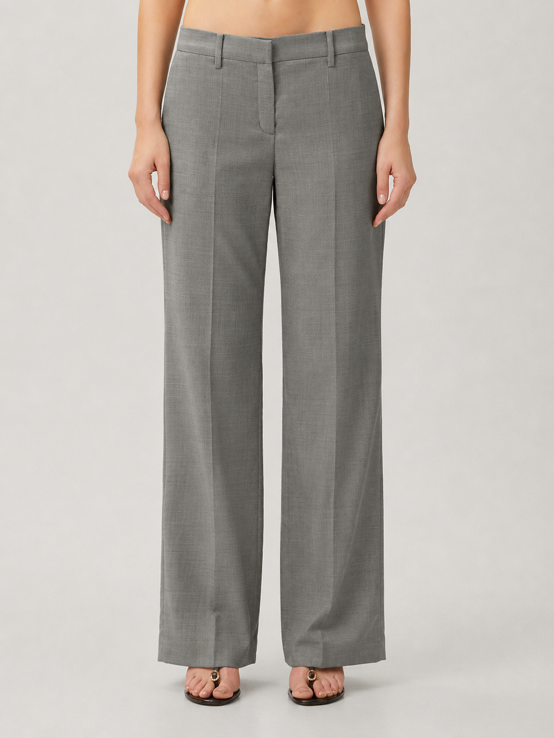 Low-Rise Tailored Wide-Leg Trousers