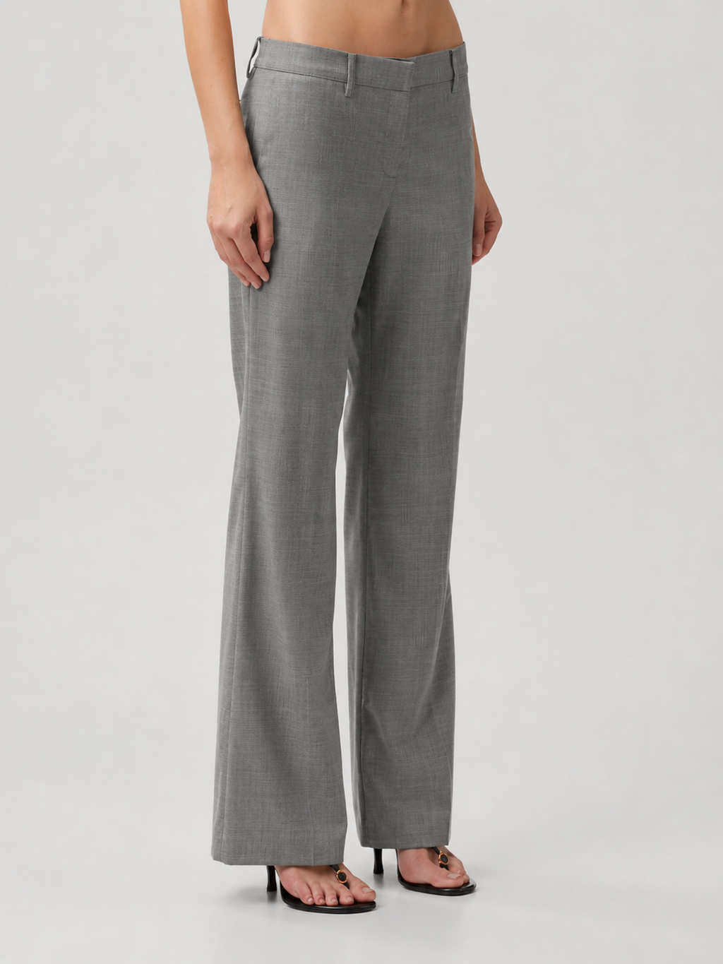 Low-Rise Tailored Wide-Leg Trousers