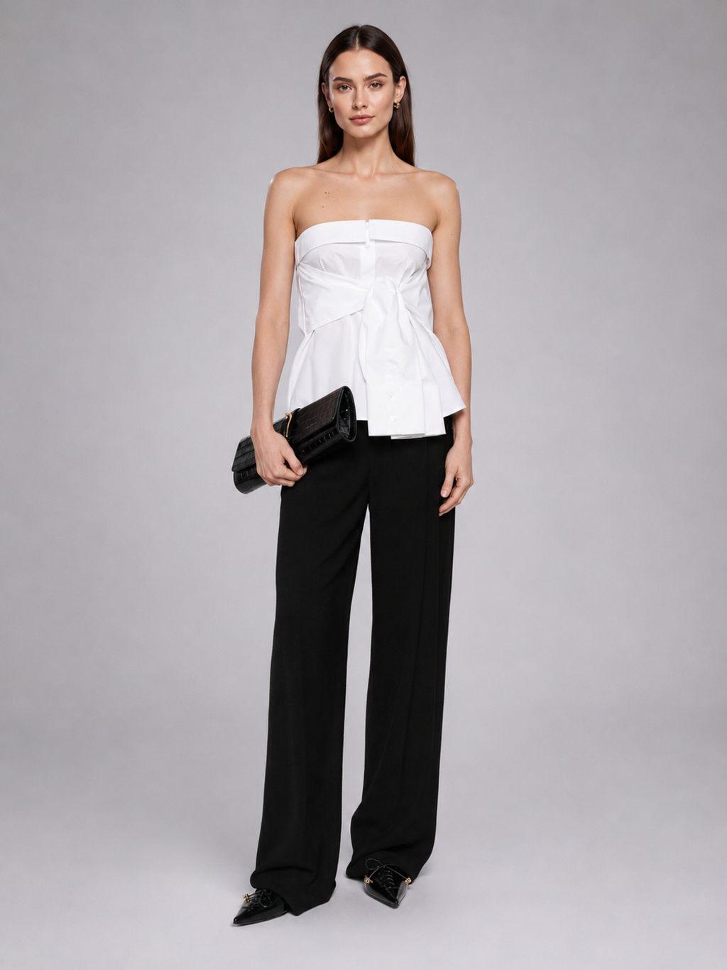 Strapless Twist Front Shirt Top