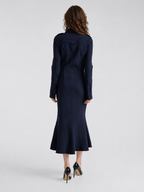 Navy Utility Button-Front Maxi Shirt Dress