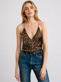 Leopard Print Open-Back Cami Top
