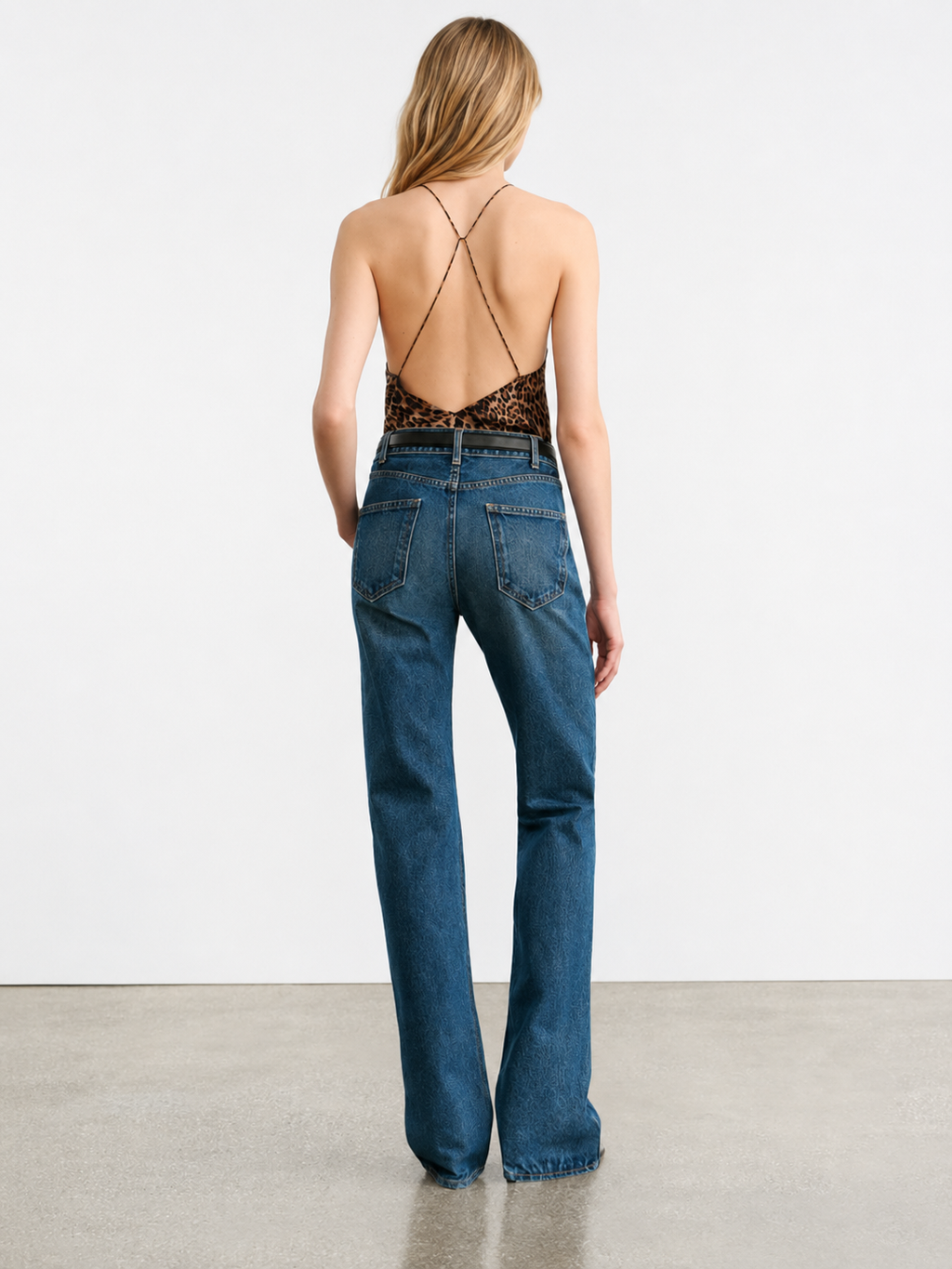 Leopard Print Open-Back Cami Top