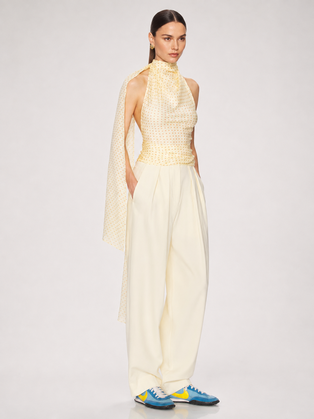 Scarf Halter Backless Top