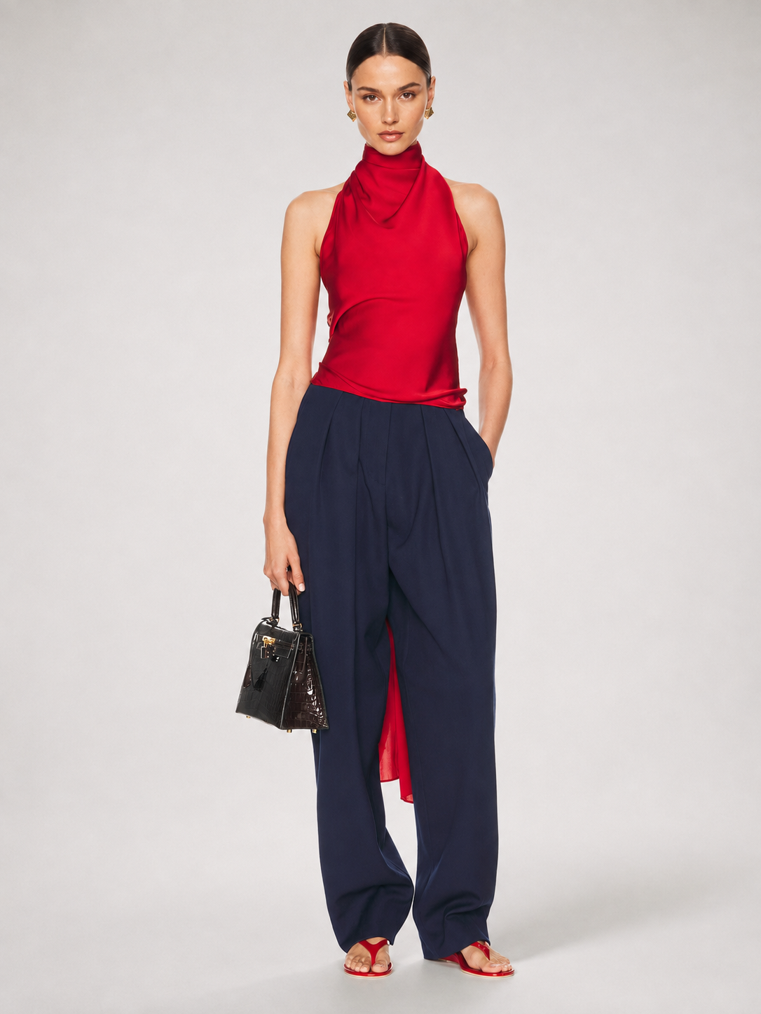 Scarf Halter Backless Top