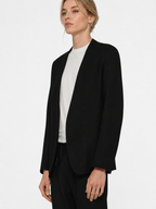 Minimalist Collarless Open-Front Blazer