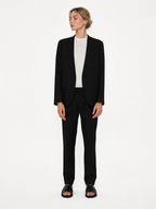Minimalist Collarless Open-Front Blazer