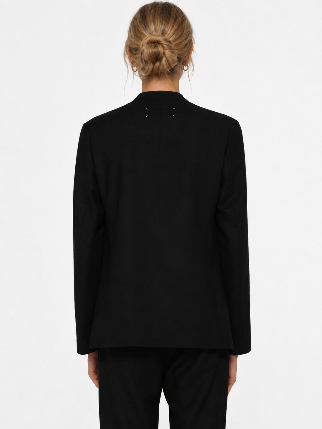 Minimalist Collarless Open-Front Blazer