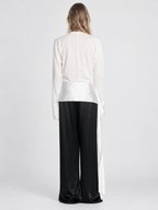 Asymmetric Draped Long Sleeve Top