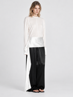 Asymmetric Draped Long Sleeve Top