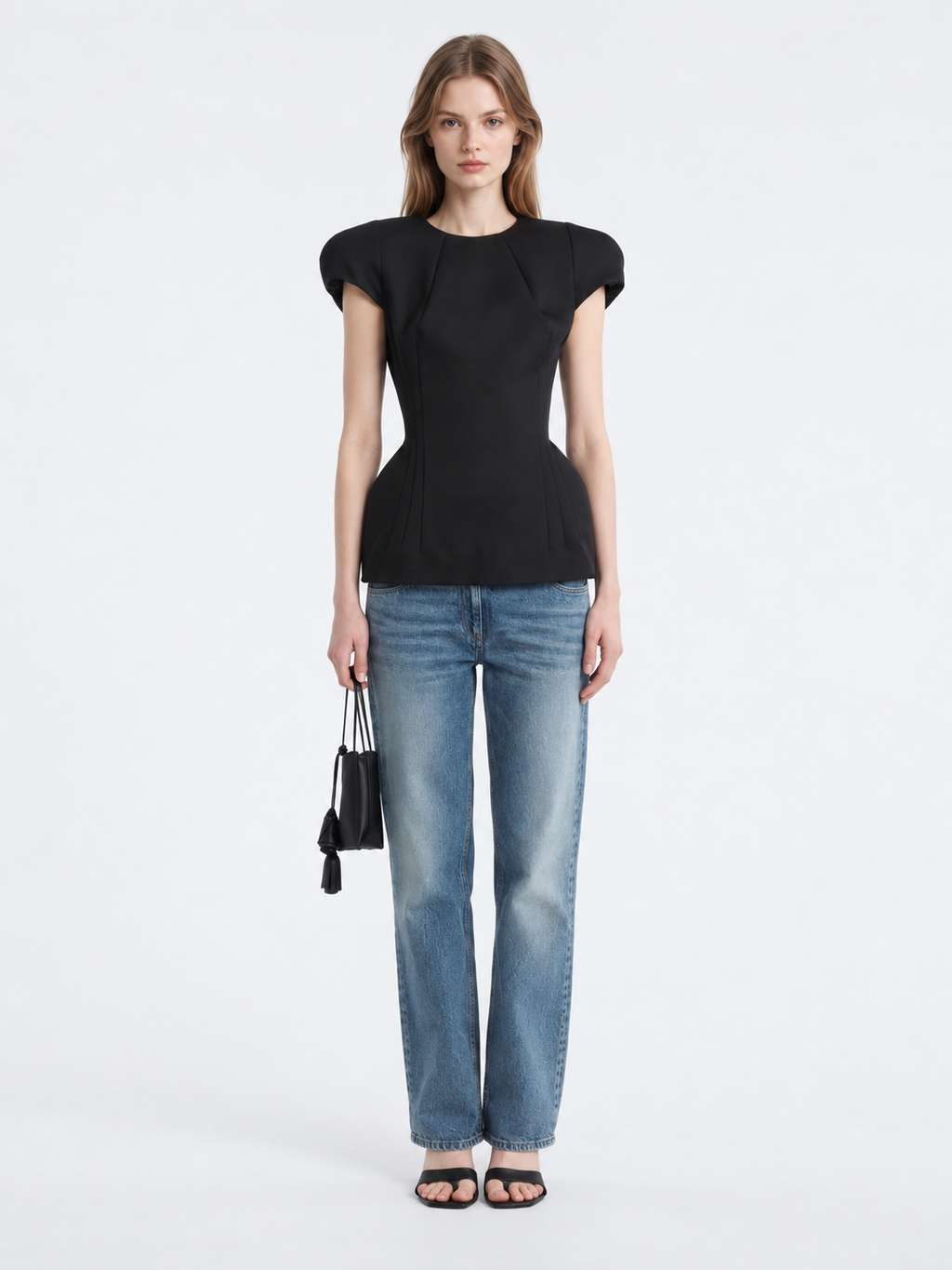 Structured Puff Shoulder Tailored Top
