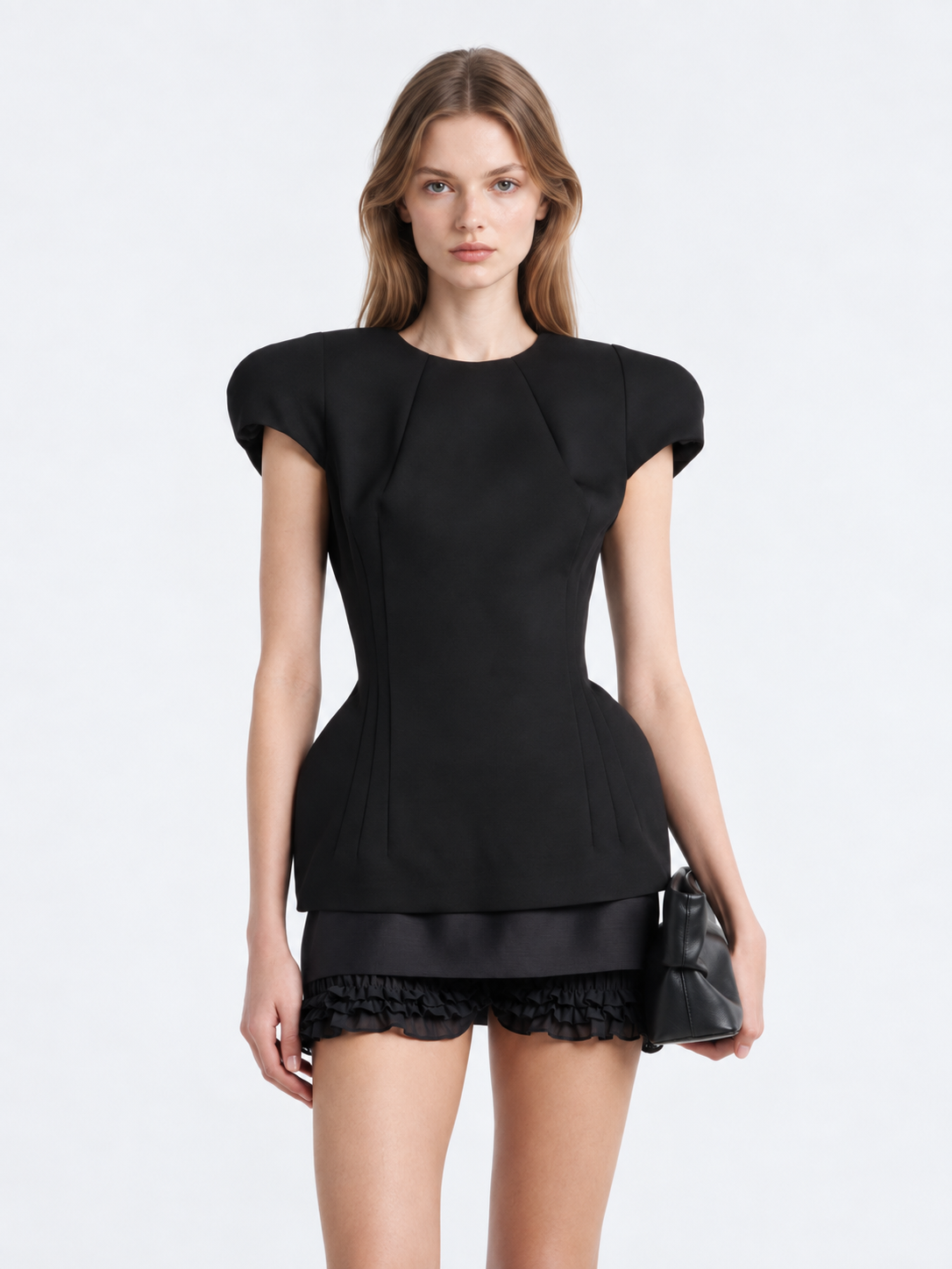 Structured Puff Shoulder Tailored Top