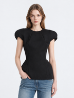 Structured Puff Shoulder Tailored Top
