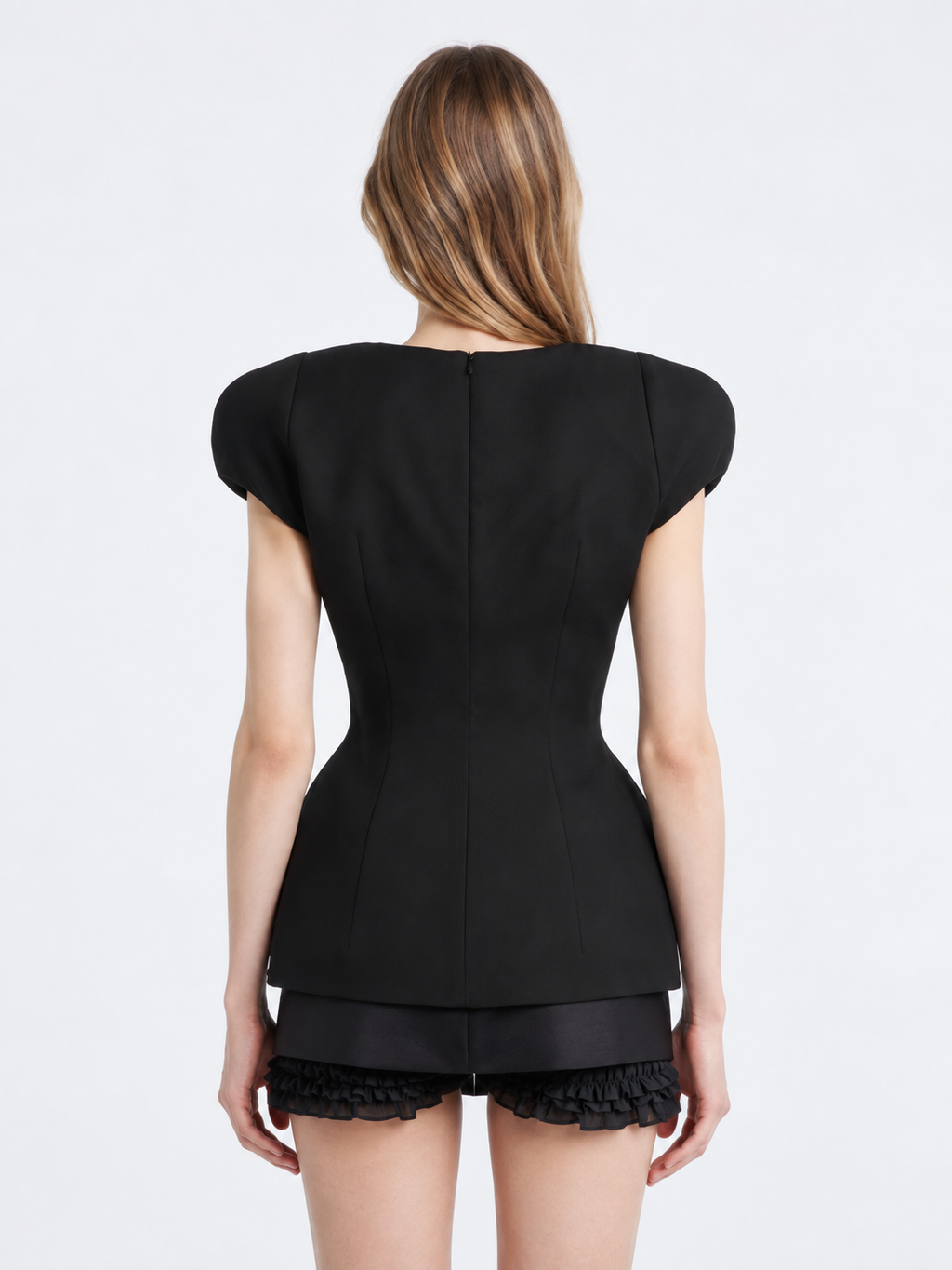 Structured Puff Shoulder Tailored Top