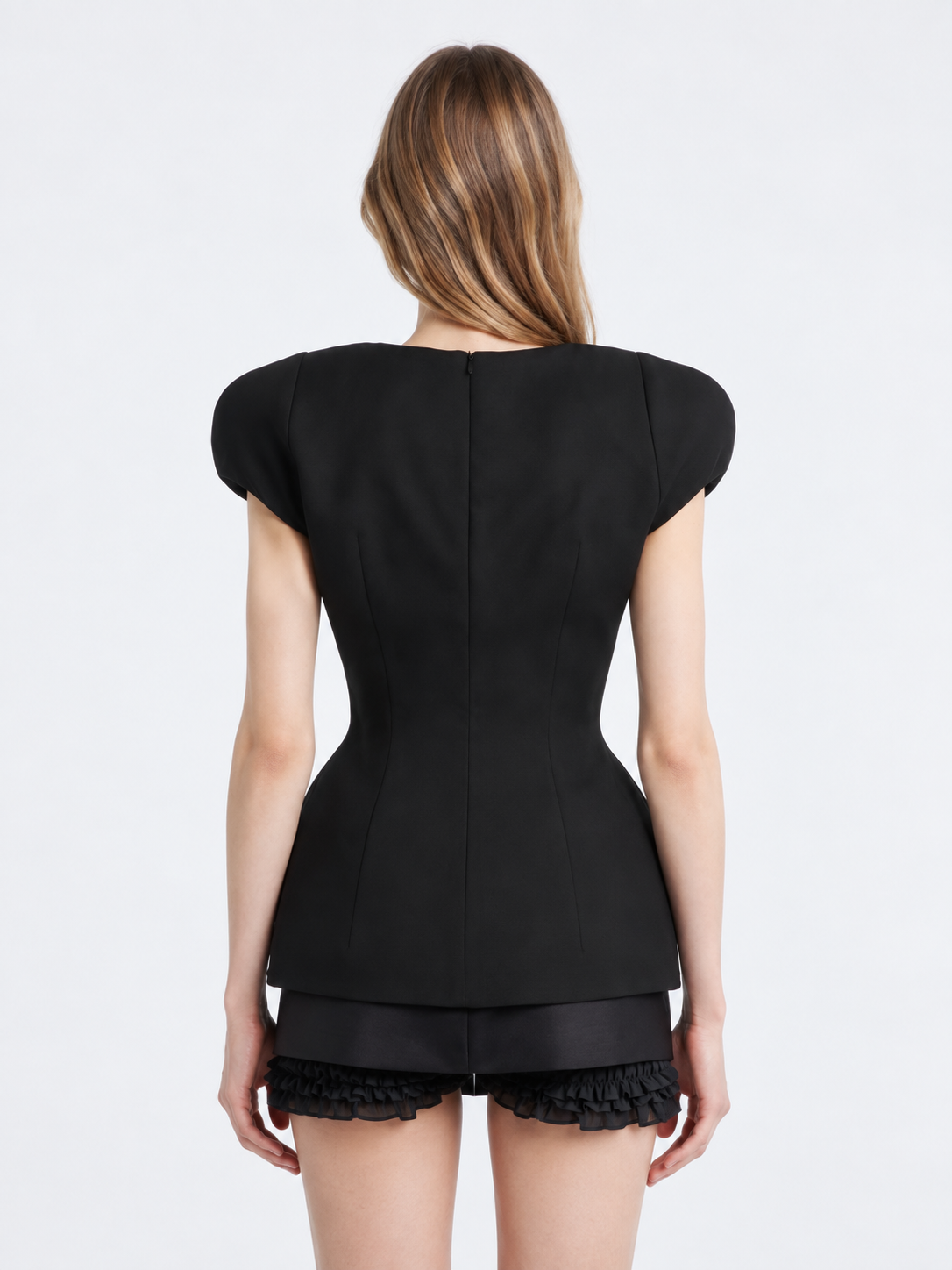 Structured Puff Shoulder Tailored Top