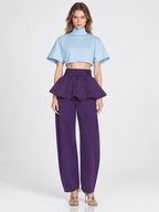 High Waist Purple Balloon Fit Jeans with Relaxed Silhouette
