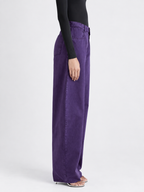 High Waist Purple Balloon Fit Jeans with Relaxed Silhouette