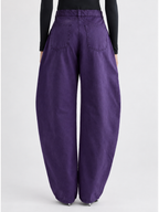 High Waist Purple Balloon Fit Jeans with Relaxed Silhouette