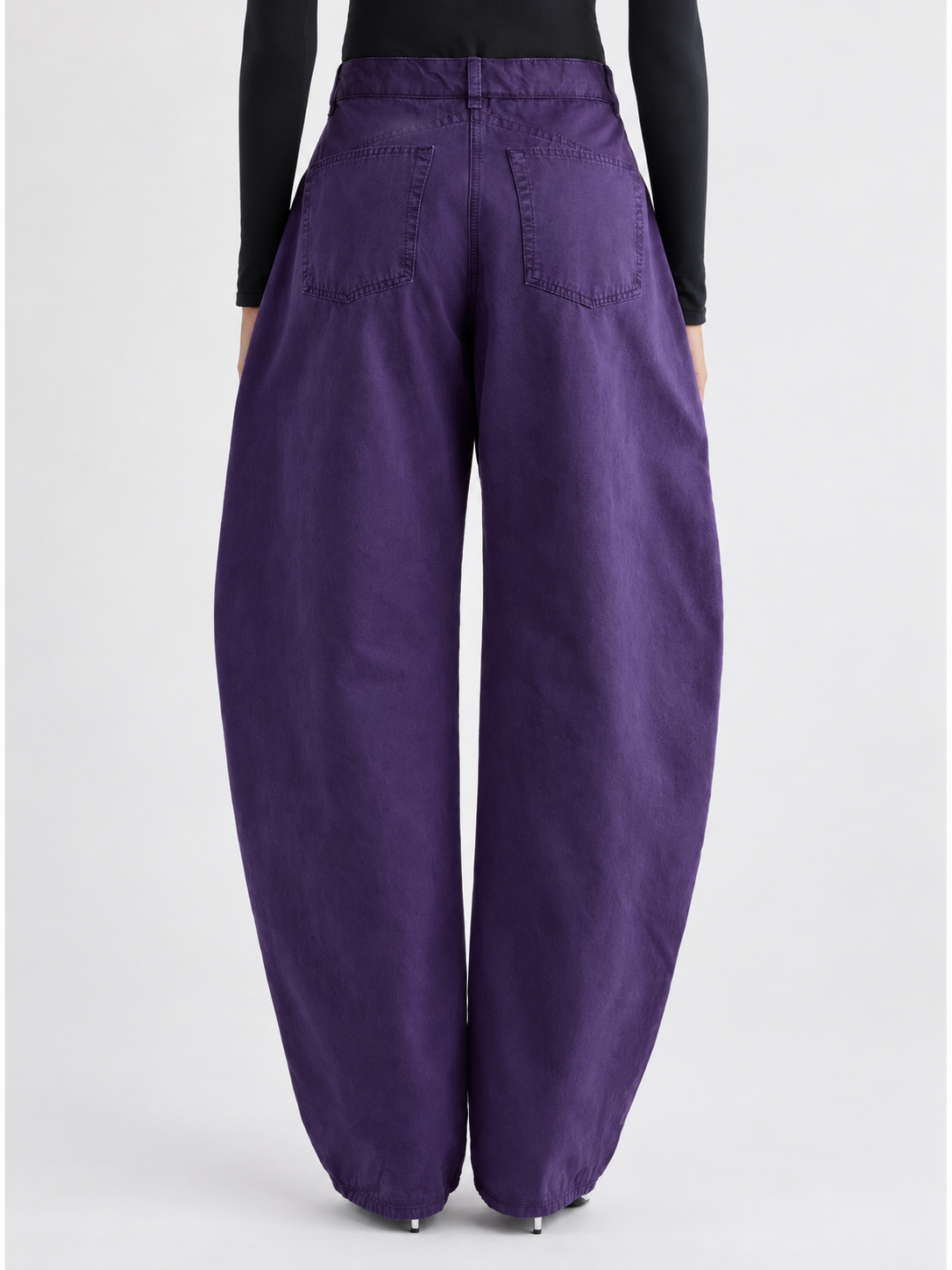 High Waist Purple Balloon Fit Jeans with Relaxed Silhouette