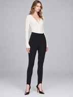 High Waist Slim Fit Split Hem Pants
