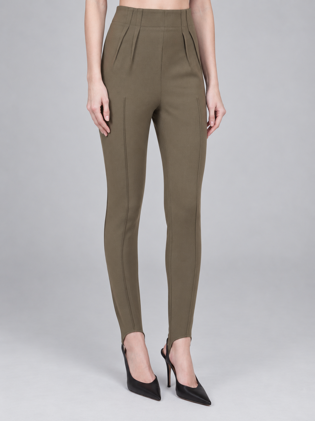 High Waist Slim Fit Split Hem Pants