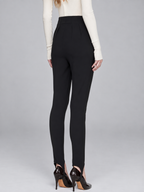 High Waist Slim Fit Split Hem Pants