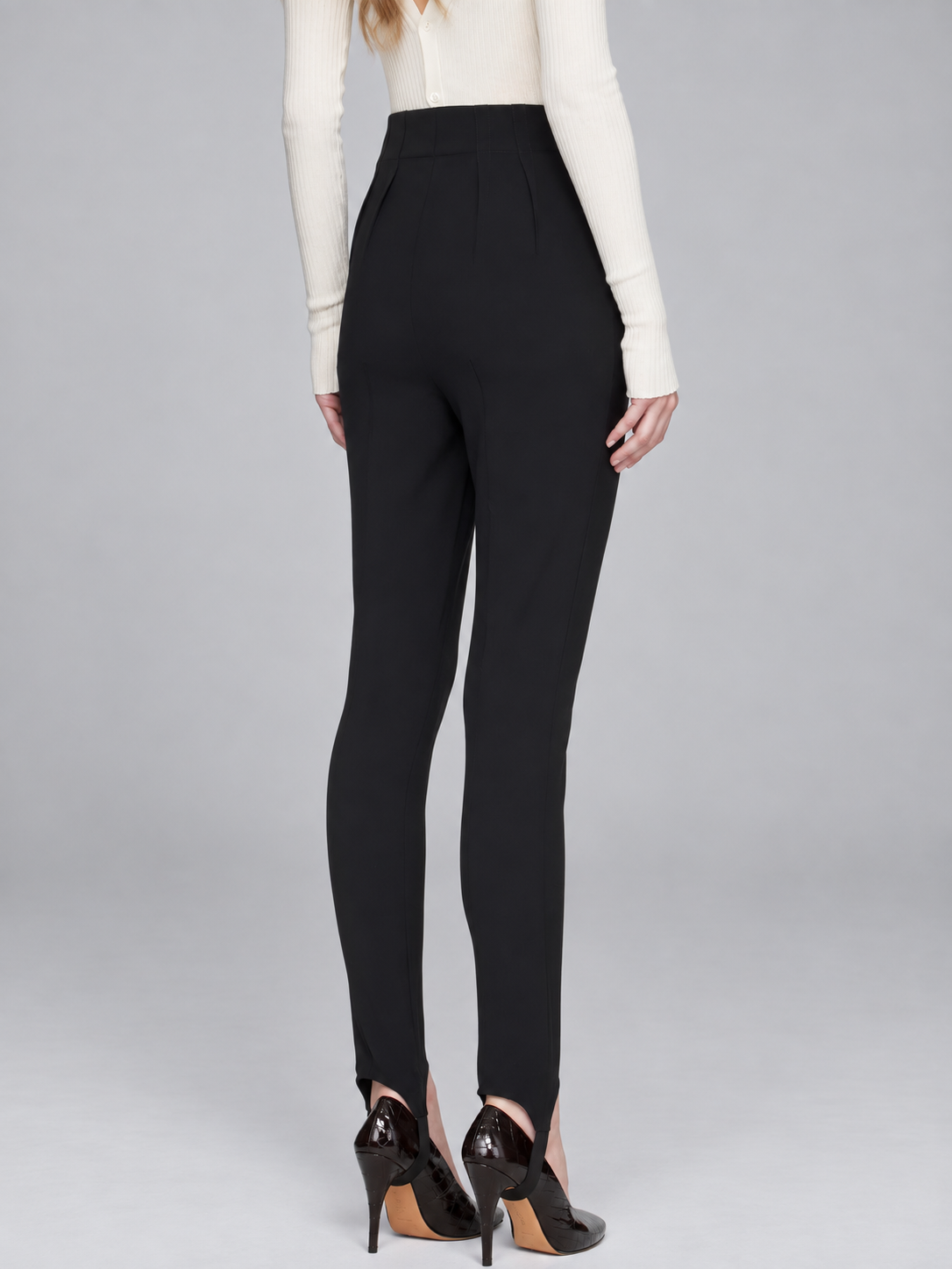 High Waist Slim Fit Split Hem Pants