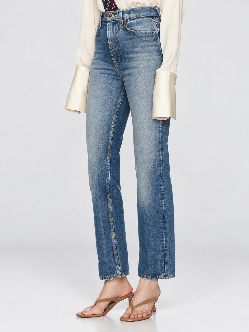 High Waist Straight Leg Denim Jeans