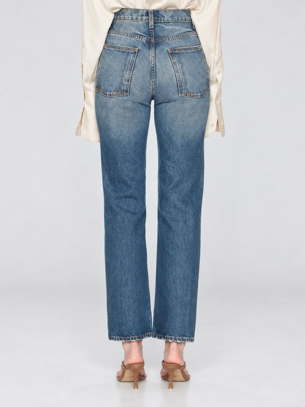 High Waist Straight Leg Denim Jeans