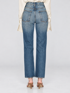 High Waist Straight Leg Denim Jeans