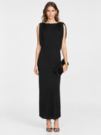 Elegant Ruched Shoulder Maxi Dress