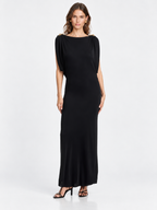 Elegant Ruched Shoulder Maxi Dress