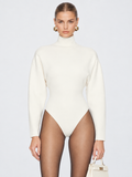 High Neck Knit Bodysuit Sweater