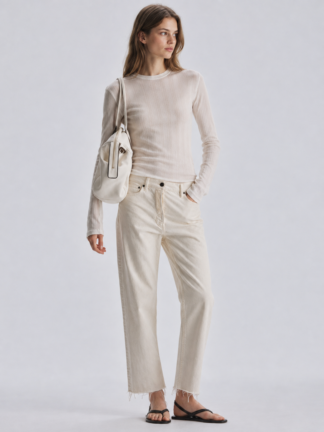 Ribbed Knit Long Sleeve Top