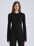 Ribbed Knit Long Sleeve Top