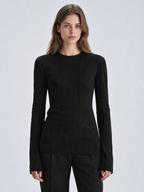 Ribbed Knit Long Sleeve Top