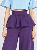 High Waist A-Line Flared Midi Skirt with Pleated Detail