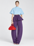 High Waist A-Line Flared Midi Skirt with Pleated Detail