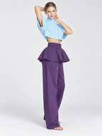 High Waist A-Line Flared Midi Skirt with Pleated Detail