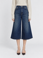 High Waist Wide Leg Cropped Denim Jeans